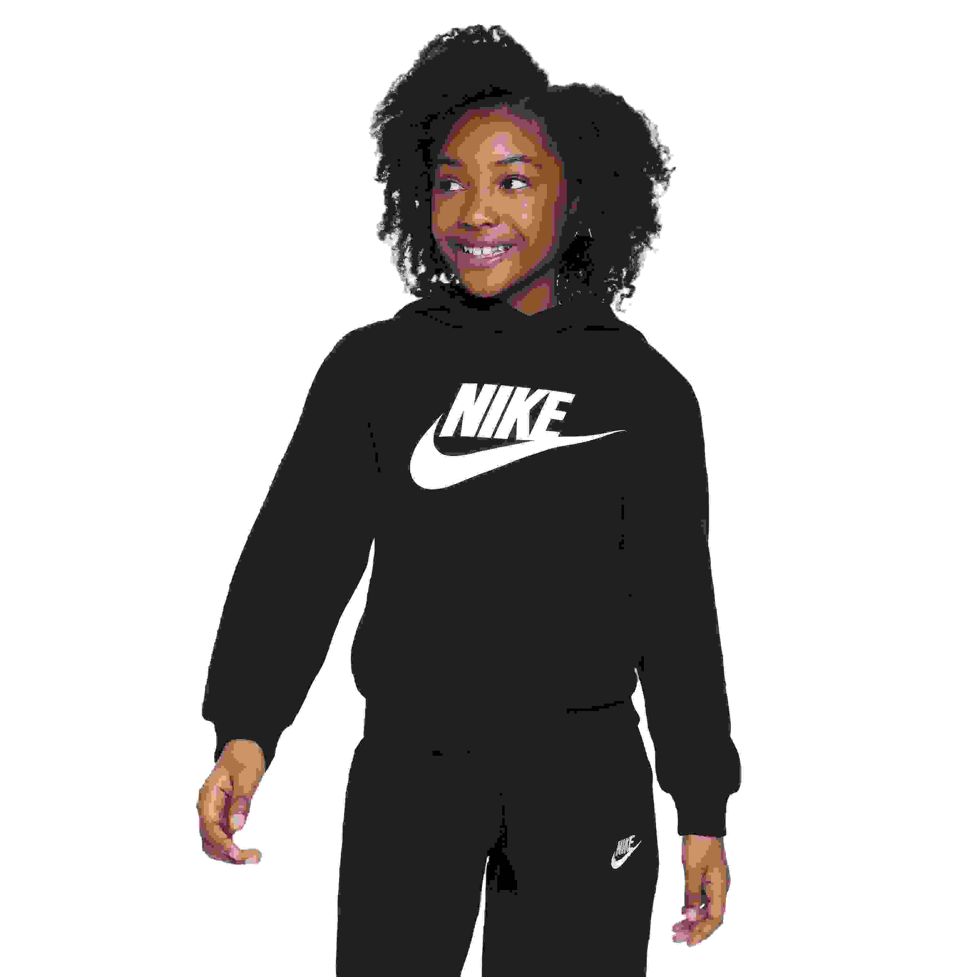 Nike Sportswear Club Fleece HBR Big Kids' Black Hoodie